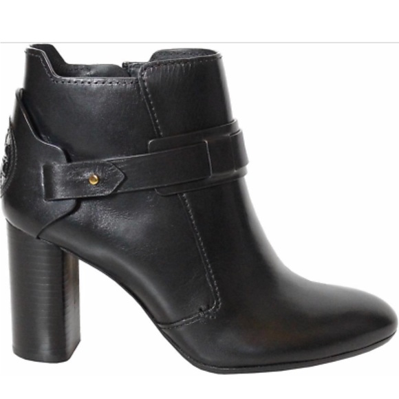 NEW TORY BURCH COLTON GALLEON BLACK LEATHERS BOOTS SIZE 7 - Picture 1 of 7